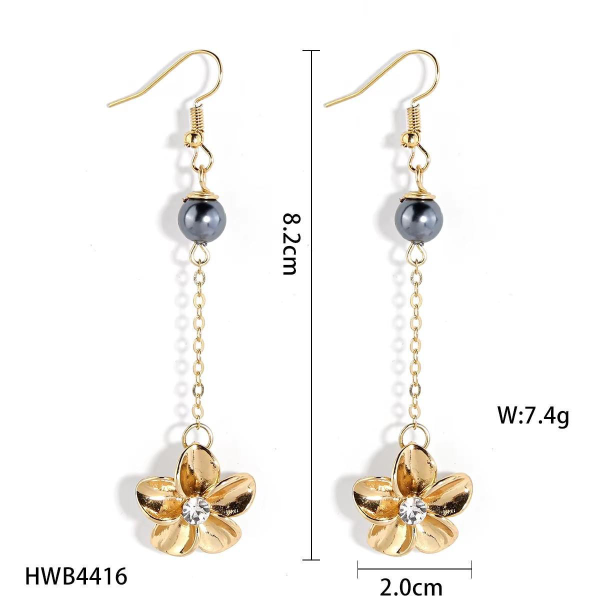 Hawaiian 18k gold plated flower pearl