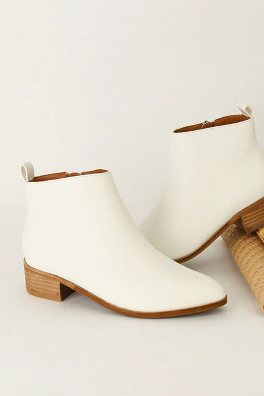 Beast Fashion PU Leather Block Heel Boots