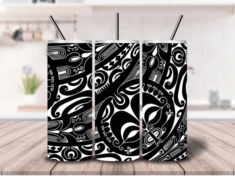 Tumbler with Polynesian Designs