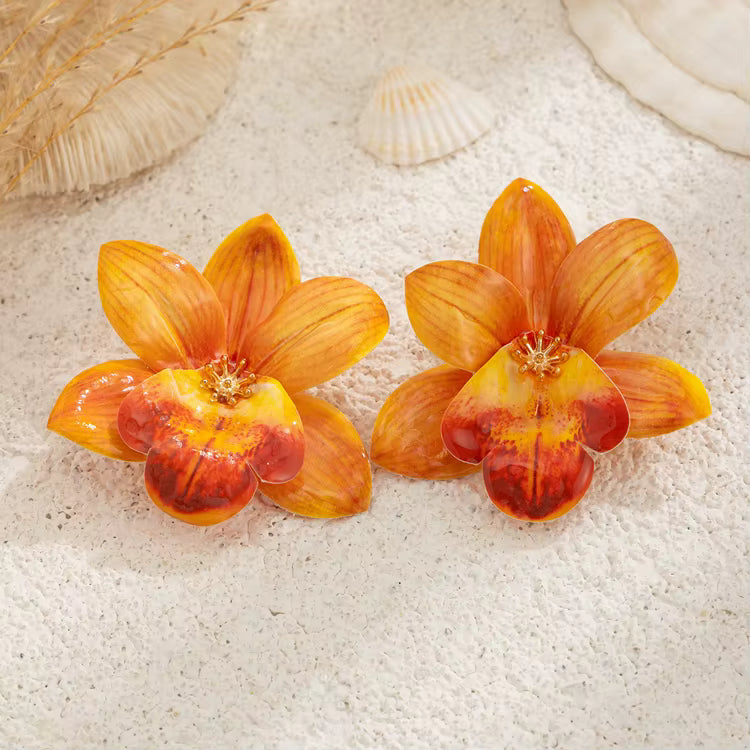 Bohemian Style Flower Necklace and Earring Set