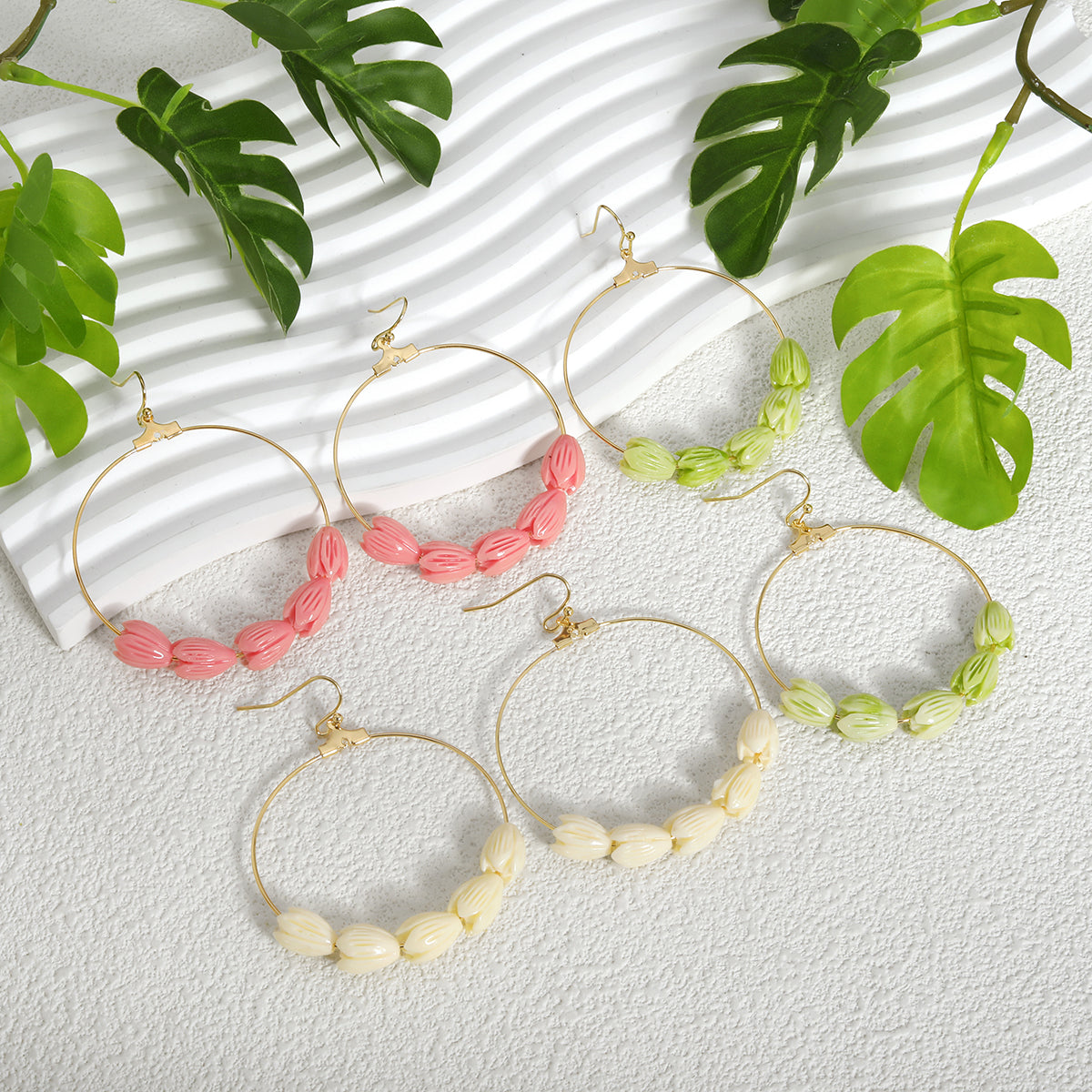 Hawaiian Pikake Hoop Earrings