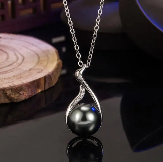 Imitate Tahiti black pearl Jewelry Necklace Pendant Fine
