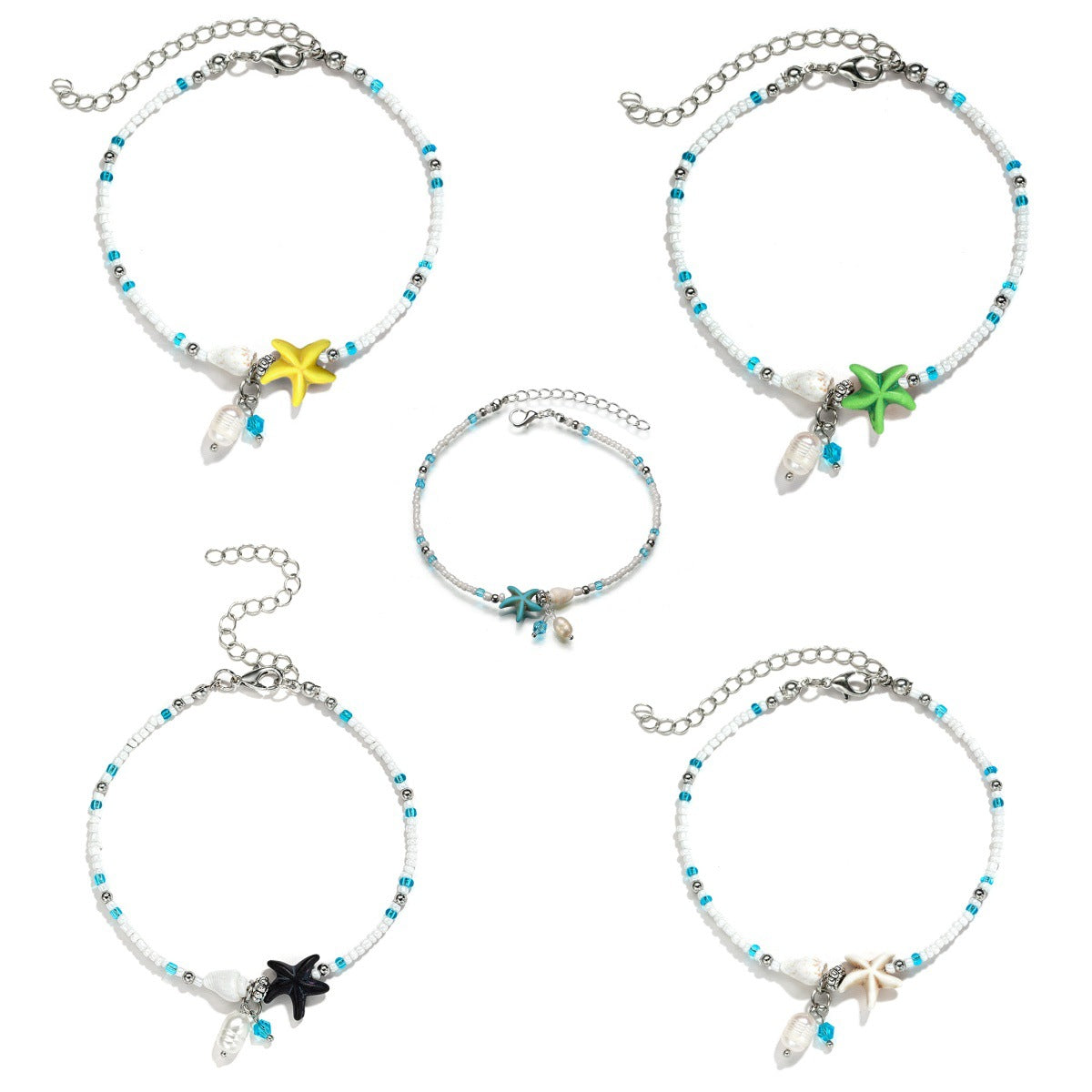 Bohemian Colorful Starfish Anklet