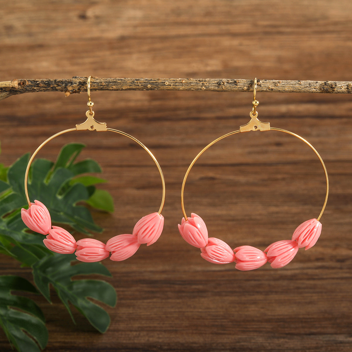 Hawaiian Pikake Hoop Earrings