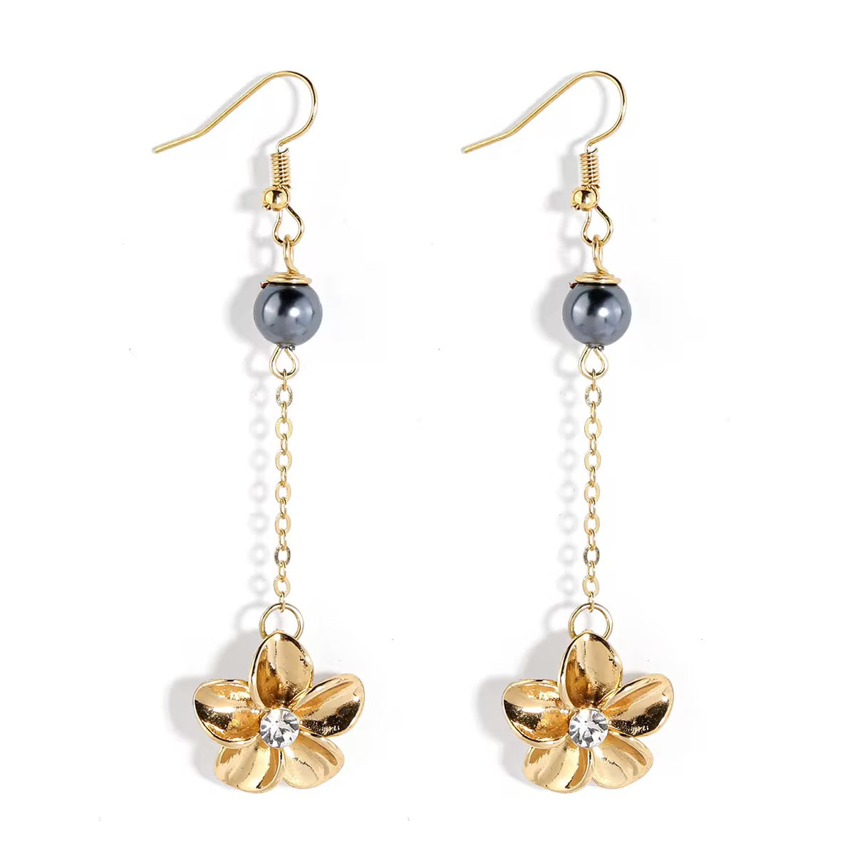 Hawaiian 18k gold plated flower pearl