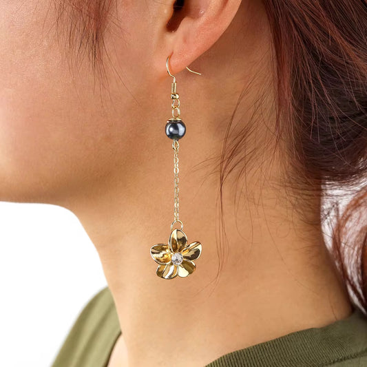 Hawaiian 18k gold plated flower pearl