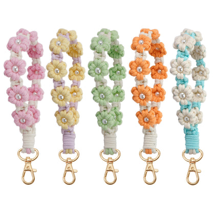 Wrist Lanyard Flower Keyring Holder