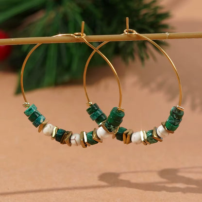 Boho Multi Beaded Hoop Earrings