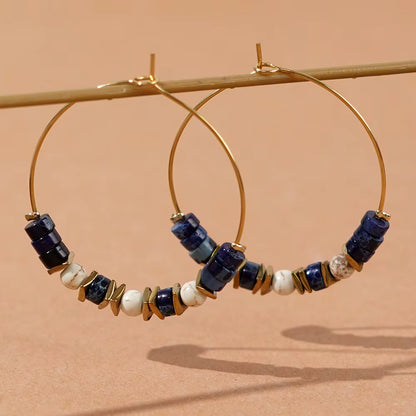 Boho Multi Beaded Hoop Earrings