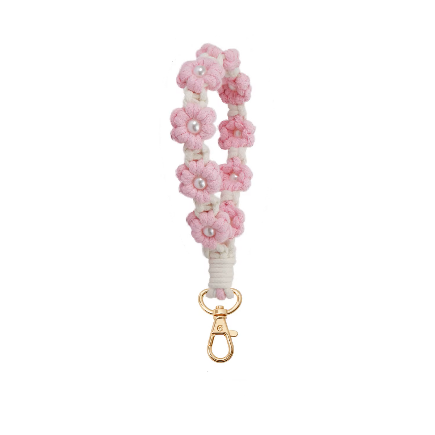 Wrist Lanyard Flower Keyring Holder