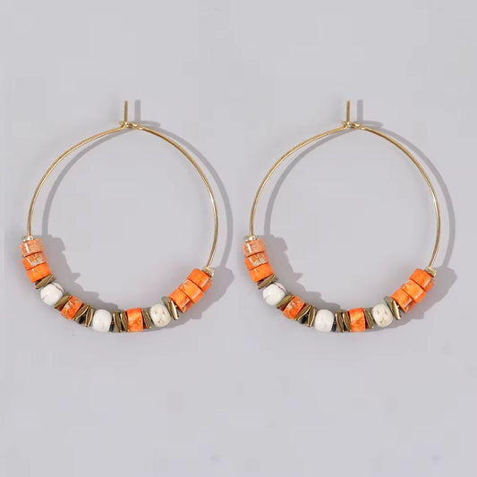 Boho Multi Beaded Hoop Earrings