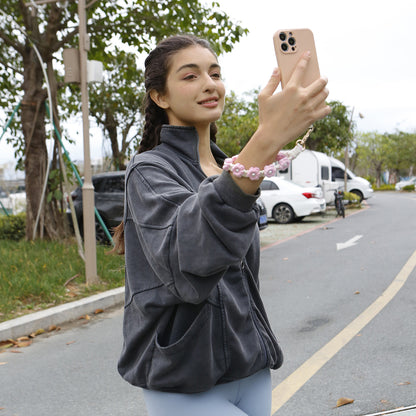 Wrist Lanyard Flower Keyring Holder