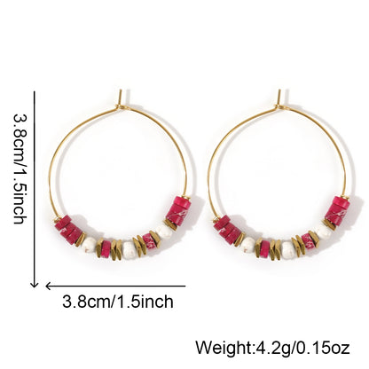 Boho Multi Beaded Hoop Earrings