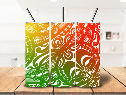 Tumbler with Polynesian Designs